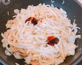 レンジで時短、醤油オイスターの焼きうどん作り方5写真