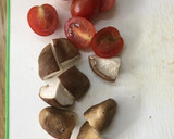 椎茸とプチトマトの味噌マヨネーズ和え作り方1写真