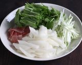 梨と水菜のサラダ作り方1写真