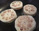 れんこんの挽き肉はさみ焼き☆作り方6写真