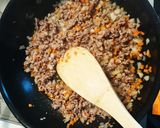 昼食に！ひき肉チャーハン作り方1写真