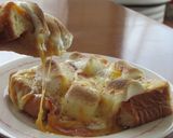 カリッとろ～！焼きマシュマロハムトースト作り方4写真