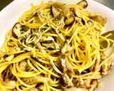 キノコ と鯖の水煮缶で和風パスタ作り方3写真