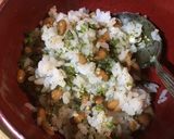 納豆とゴマ、青のりのごちゃ混ぜご飯作り方1写真