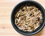 簡単！きのことツナ缶の塩麹炊き込みご飯作り方3写真