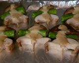 シイタケとししとうの味噌マヨ一口串焼き作り方4写真