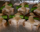 シイタケとししとうの味噌マヨ一口串焼き作り方4写真