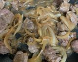 お手頃お肉で　ご馳走ステーキパスタ作り方5写真