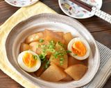 しみしみ大根と卵の甘辛うま煮作り方4写真