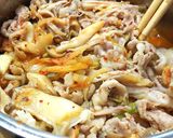 豚バラときのこの具沢山キムチ煮麺(温麺)作り方4写真