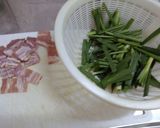 ニラとベーコンと卵炒め作り方1写真