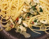 つぶ貝と大葉のパスタ作り方2写真