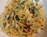 つぶ貝と大葉のパスタ作り方3写真