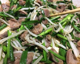 砂ズリ無限ニラもやし炒め 大量 大皿料理作り方8写真