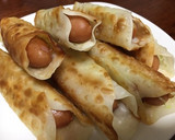 余った餃子の皮でソーセージ巻き作り方1写真