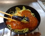 最速のナスのミートスパゲティ作り方25写真