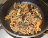 麻婆茄子の焼きうどん作り方1写真