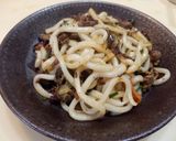 麻婆茄子の焼きうどん作り方4写真