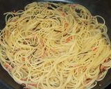 桜えび塩昆布のパスタ☆カルボナーラ仕立て作り方6写真