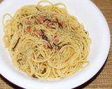 桜えび塩昆布のパスタ☆カルボナーラ仕立て作り方8写真
