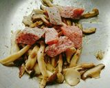 秋鮭ときのこのクリームスパゲッティー作り方5写真