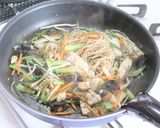 マグロと黒ごまのプロテイン塩焼きそば作り方9写真