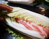 豚バラ×白菜のミルフィーユほっとトマト鍋作り方1写真