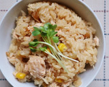 簡単！秋鮭とコーンの炊き込みご飯作り方4写真