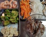 アボカドINまろうまイカ・エビパスタ作り方1写真