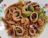 アボカドINまろうまイカ・エビパスタ作り方7写真