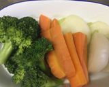 鮭と蒸し野菜 バターナッツのソース作り方4写真