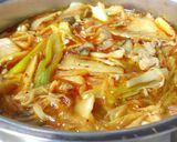 豚バラときのこの具沢山キムチ煮麺(温麺)作り方5写真