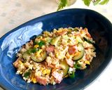 ズッキーニとベーコンの炒飯作り方5写真