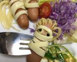 髪が生えたミイラ ソーセー人★ハロウィン作り方6写真