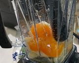りんごと柿とこまつなのスムージー作り方1写真