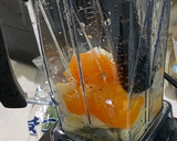 りんごと柿とこまつなのスムージー作り方1写真