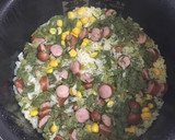 ソーセージと小松菜のカレー風味ピラフ☆作り方4写真