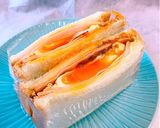 朝食に♪トロトロお好み焼き風サンドイッチ作り方10写真