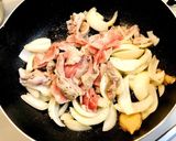 豚肉と玉ねぎの和風パスタ作り方2写真