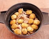 レンジで！もちもちほっこり栗きのこおこわ作り方3写真