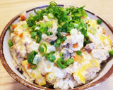 挽肉ストックで簡単♪親子丼風⭐卵とじ丼作り方5写真