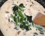 パスタ(牛乳ベーコンほうれん草きのこ類)作り方5写真