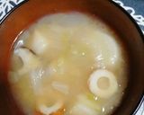 ちくわ玉ねぎキャベツ椎茸ふの味噌汁作り方8写真