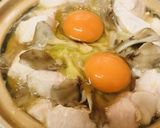 固形お鍋の素●鶏肉&目玉のせ鍋焼きうどん作り方3写真