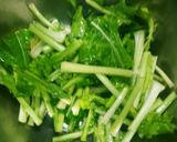 カブの葉炒め【だし醤油&砂糖だけ】作り方1写真