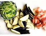 覚書用／豚肉となすの甘辛炒め冷やしうどん作り方1写真