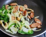 ウインナー入り花椒ペペロンチーノ作り方4写真