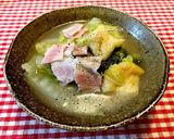 白菜と薄揚げとベーコンのスープ煮作り方3写真