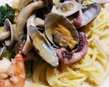 シーフードのスープパスタ(豆乳チャウダー作り方11写真