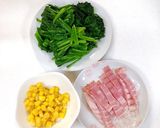 ほうれん草ベーコンガーリックバター 炒め作り方2写真